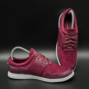 Cole Haan Grand Misha Burgundy Suede Leather Sneaker Shoes Women's Size 8B